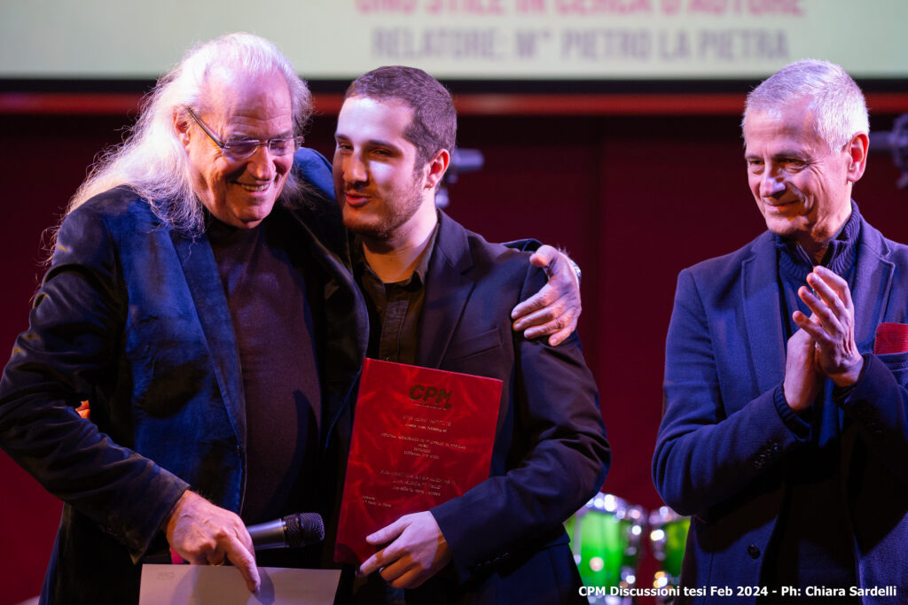 Carlo Capobianco con Franco Mussida e Pietro La Pietra