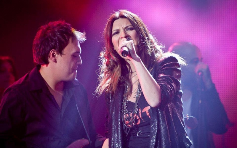 Nicola Oliva con Laura Pausini (World Tour 2011)